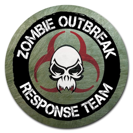 Zombie Outbreak Response Team Circle Corrugated Plastic Sign